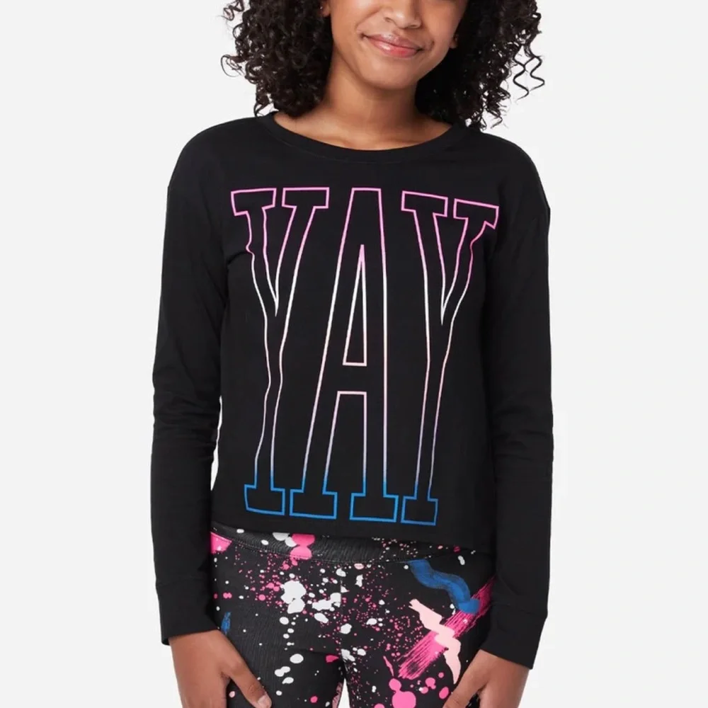 Justice Hi-Lo Long Sleeve Graphic Tee Girls M10 NEW!